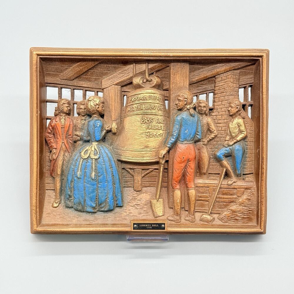 Burwood Vintage Wall Plaque 3-D Liberty Bell 1776 Decorative Art